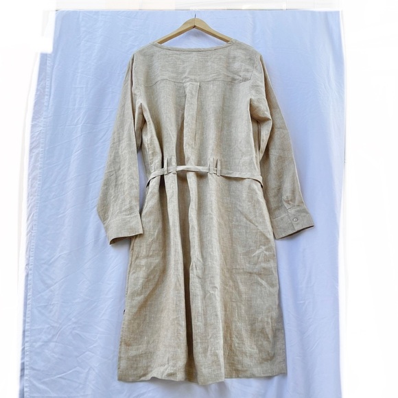 HAVEN WELL WITHIN | NWT LINEN SHIRT DRESS IN CAMEL LARGE - Picture 10 of 11